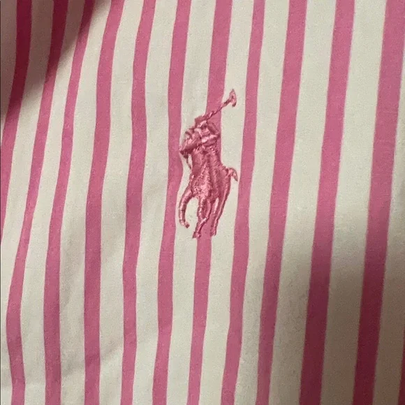 Ralph Lauren Women’s Pink and White Striped Shirt - Picture 2 of 6